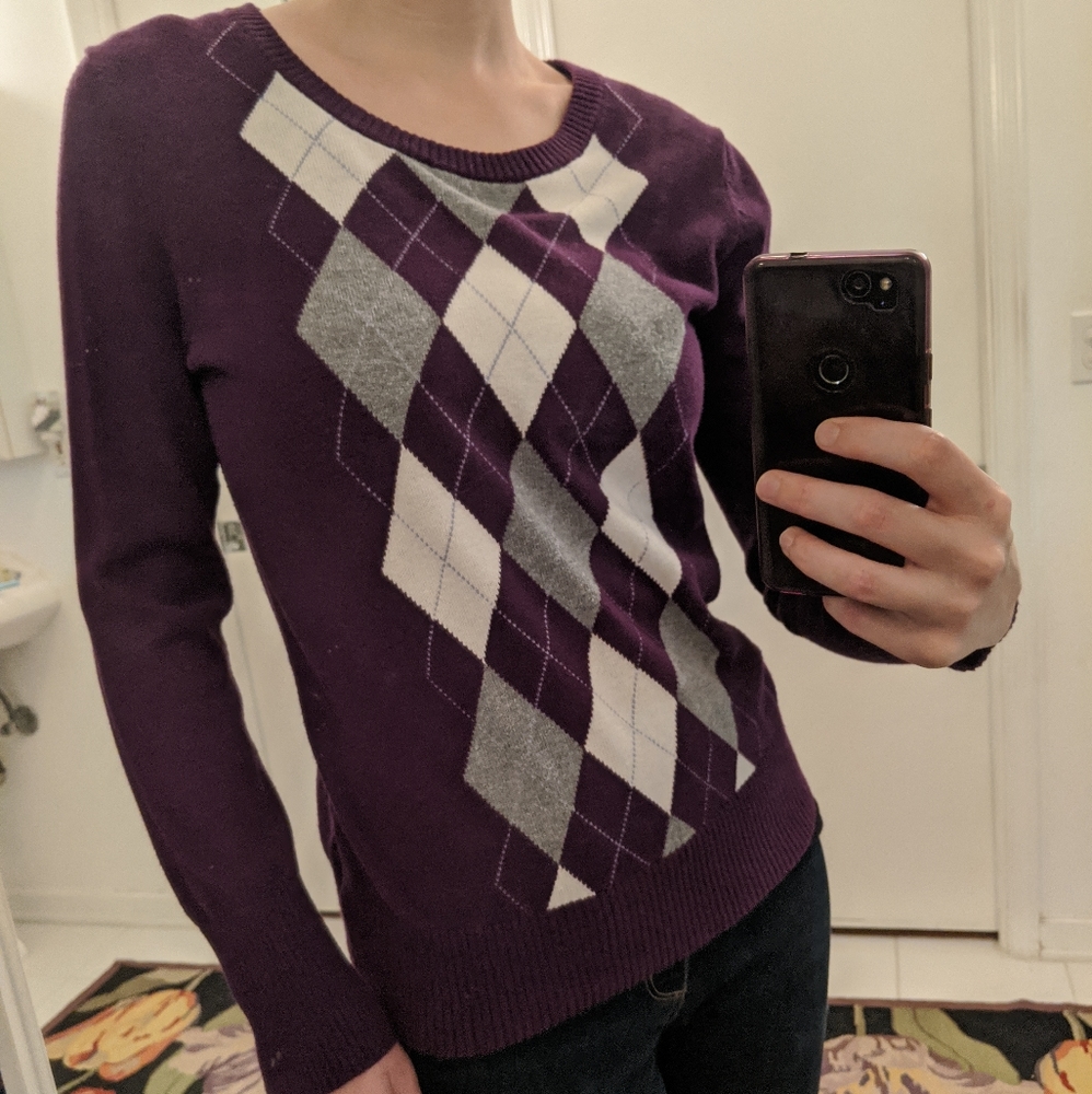 Purple Argyle Sweater